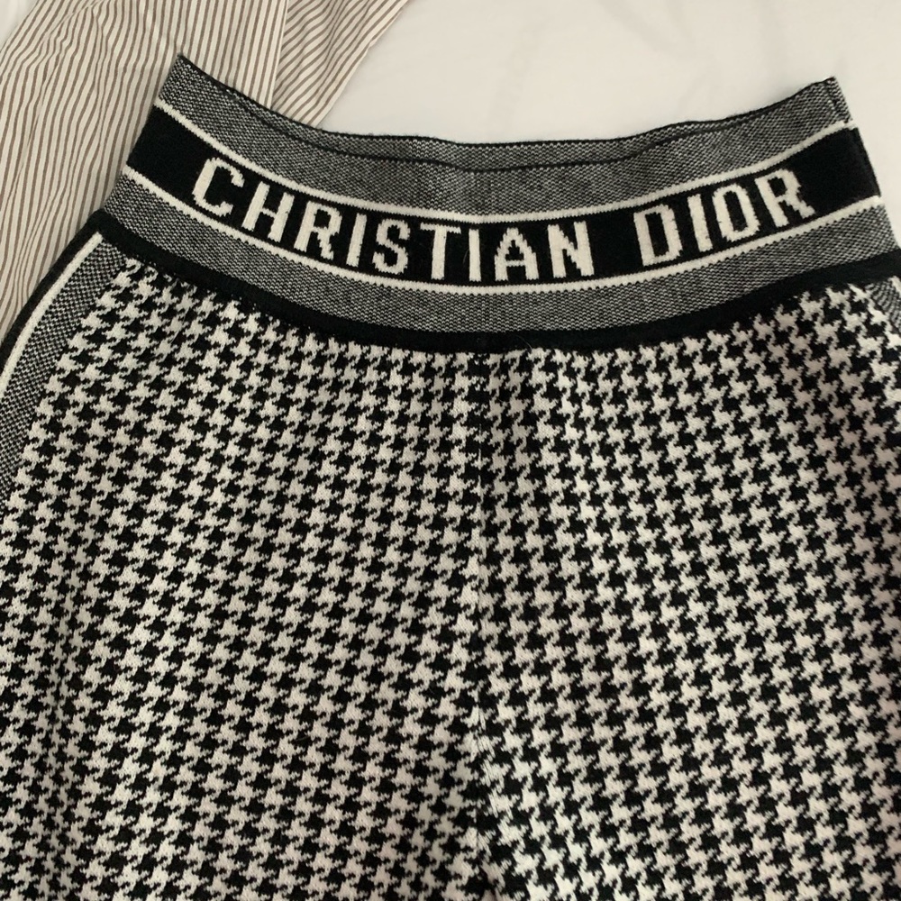 Dior Black and White Houndstooth Track Pants - Picture 2 of 3